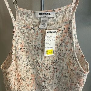 RSQ Women's Ivory Smocked Top